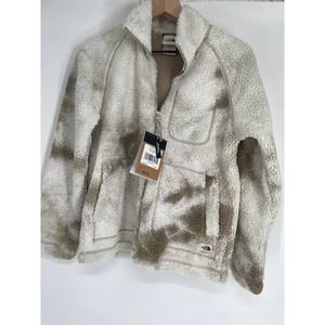 97 The North Face Ridge Fleece Sherpa Zip up Jacket size XS NWT Creme and Brown